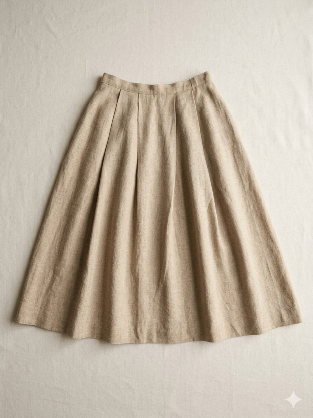 Archival Calvin Klein Pleated Linen Skirt Dark Academia 90s Sz 12